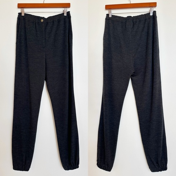 Lanvin Pants - Lanvin Paris Charcoal Wool Jogger Trousers Size 36 / Small